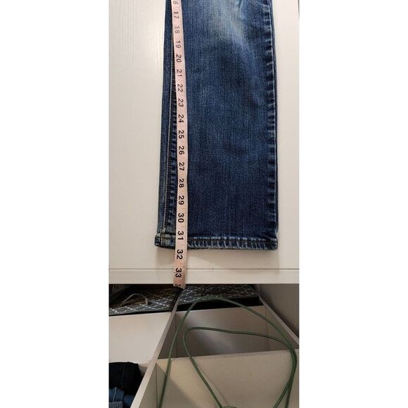 Levi's Straight Leg Women's 8M Blue Jeans with Printed Waist Band - Picture 4 of 10